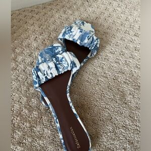 Blue toile reformation sandals